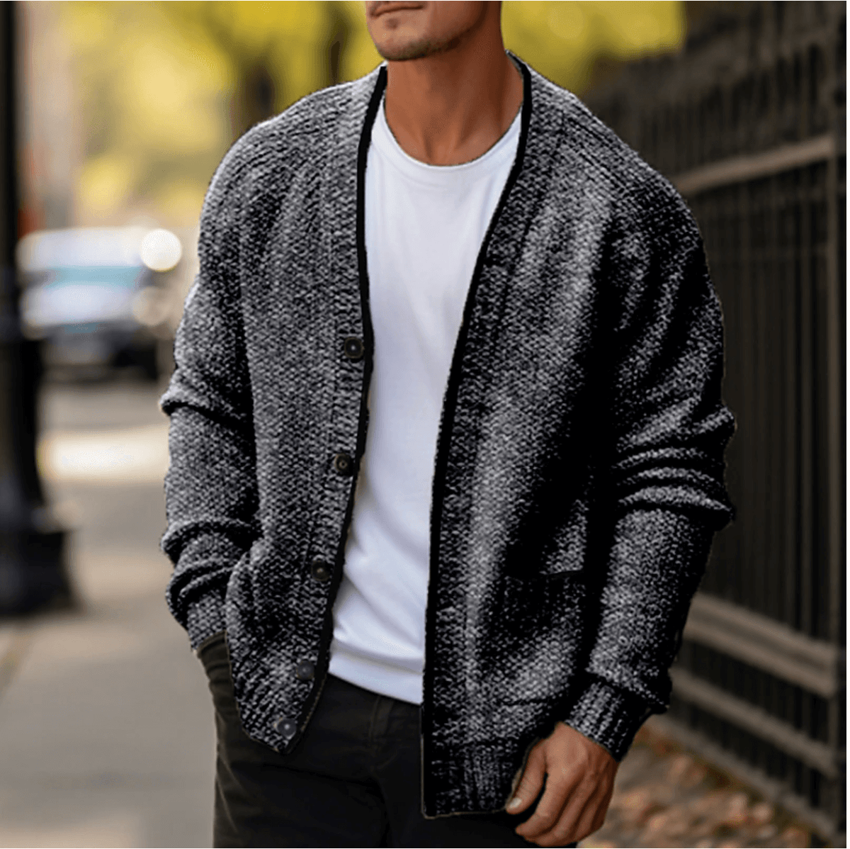 Men's Knitted Cardigan Sweater Warm Winter Layer