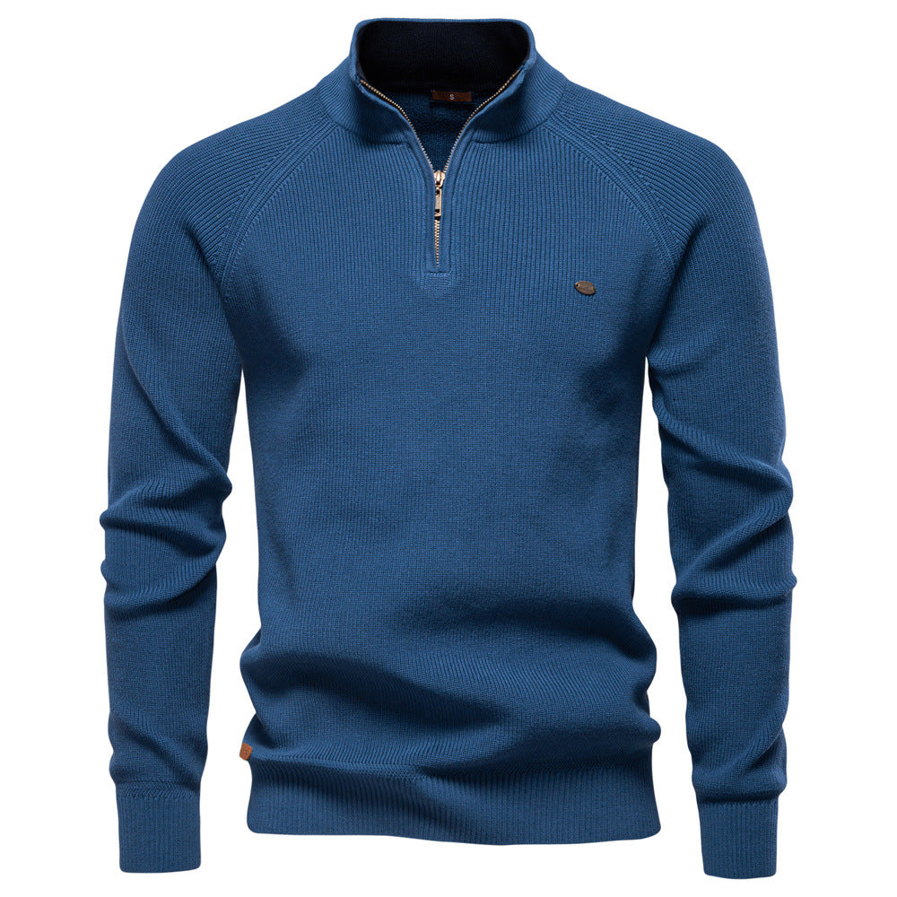 Men's Half Zip Sweater Breathable Knit Pullover Warm