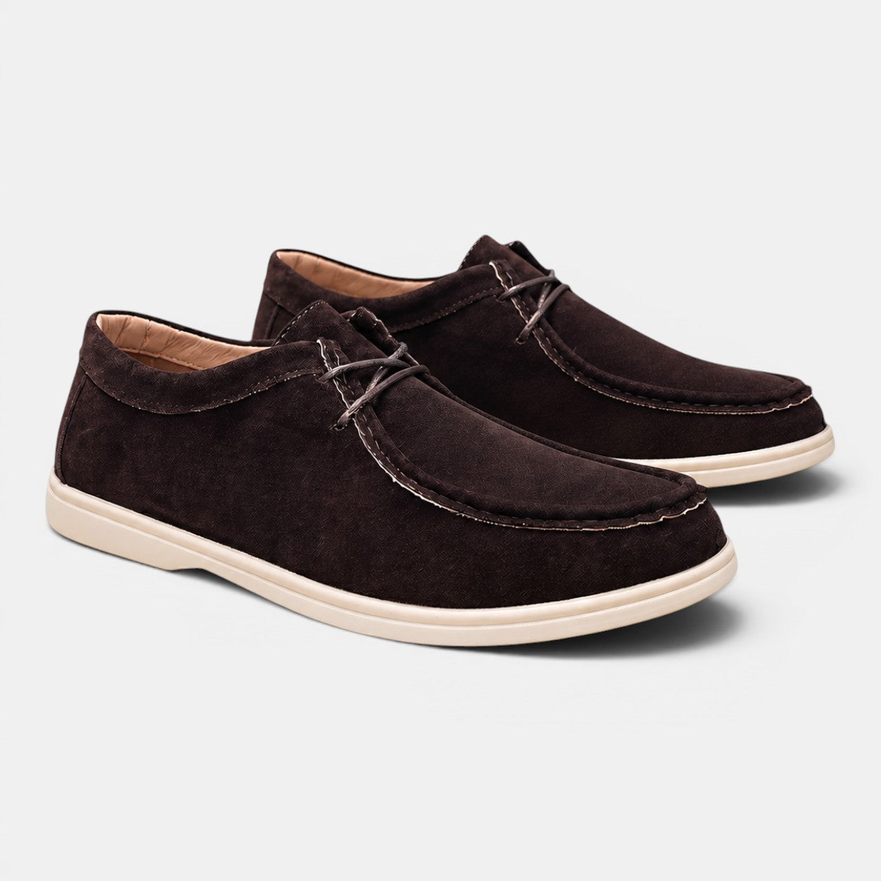 Men's Lace-Up Office Shoes Natural Suede Lightweight