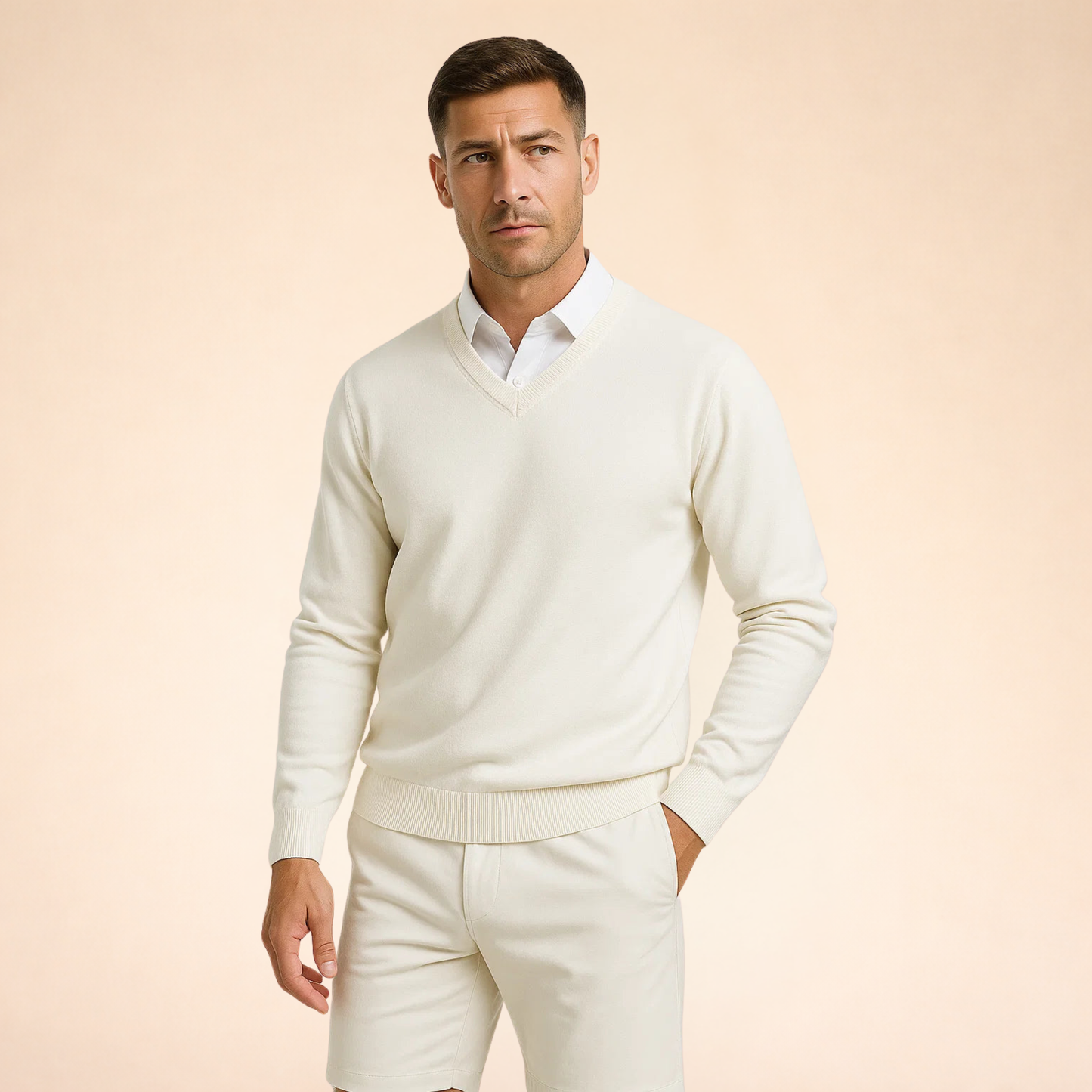 Men's Premium Cashmere Sweater | Elegant Slim-Fit V-Neck Design for Winter 6