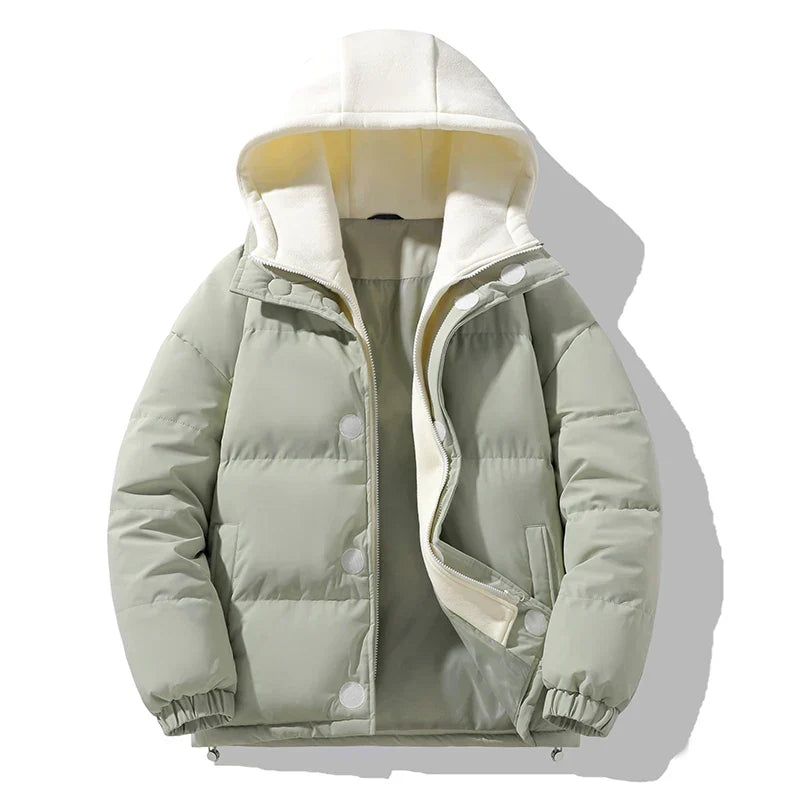 Men's Puffer Jacket Warm Insulated Winter Coat Padded Casual