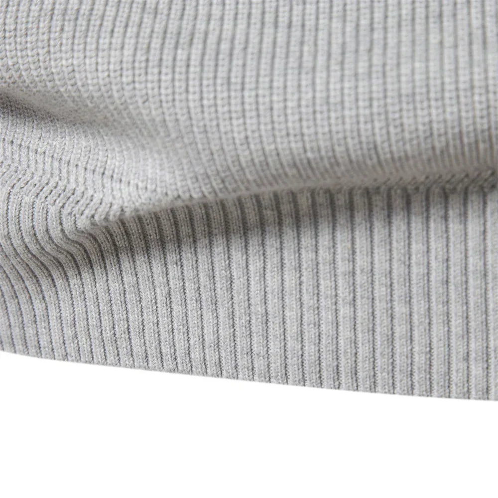 Men's Zip Neck Sweater Classic Knit Pullover Timeless