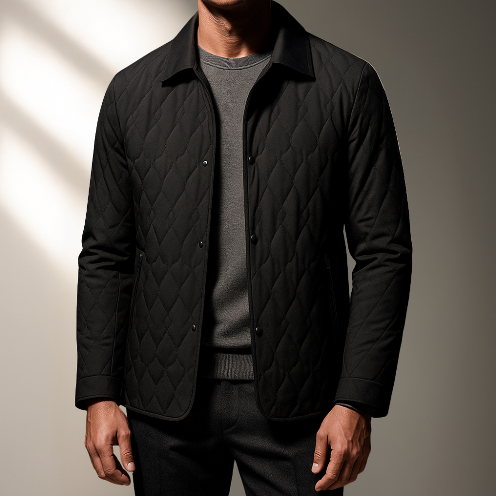 Men's Quilted Jacket Lightweight Casual Padded Coat Autumn Winter
