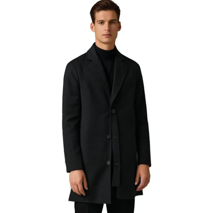 Men's Wool Blend Overcoat Classic Winter Coat Smart Casual Business
