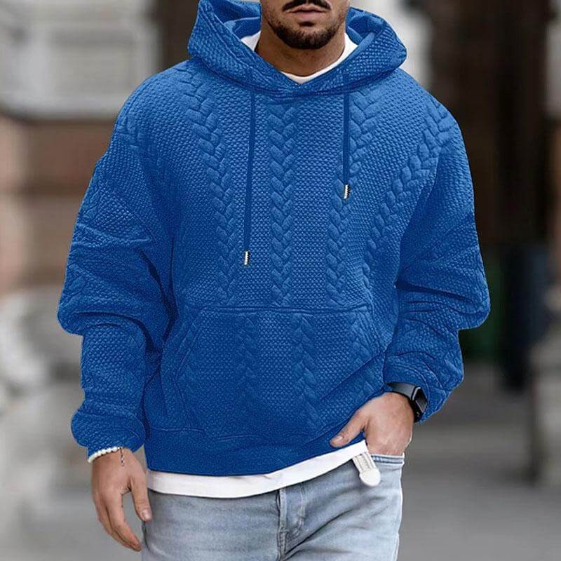 Men's Casual Knit Hoodie Long Sleeve Warm Pullover