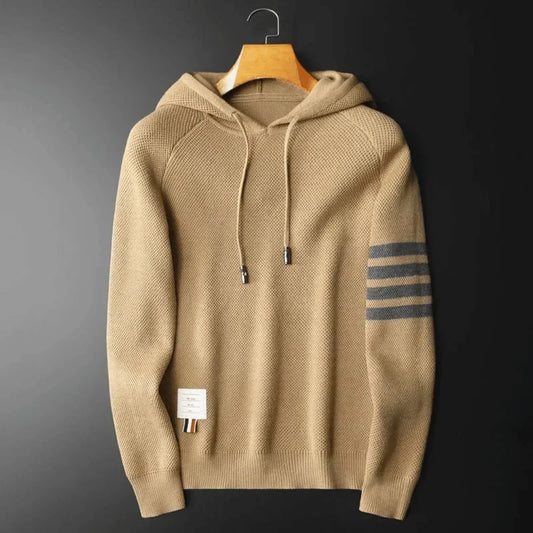 Men's Hooded Sweater Warm Casual Knitwear Pullover Zip Hoodie