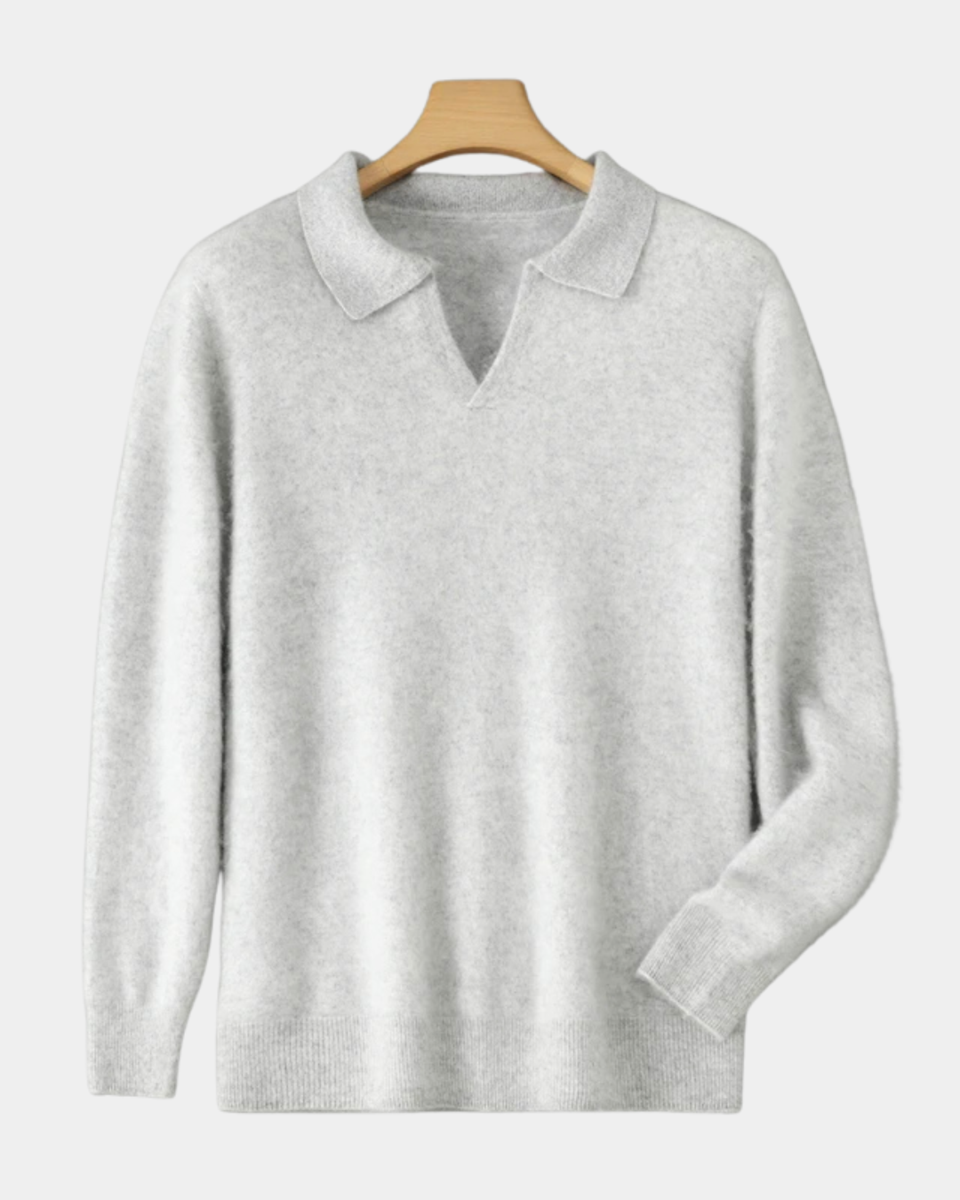 Men's Cashmere Polo Sweater Elegant Refined Luxury Pullover Knit