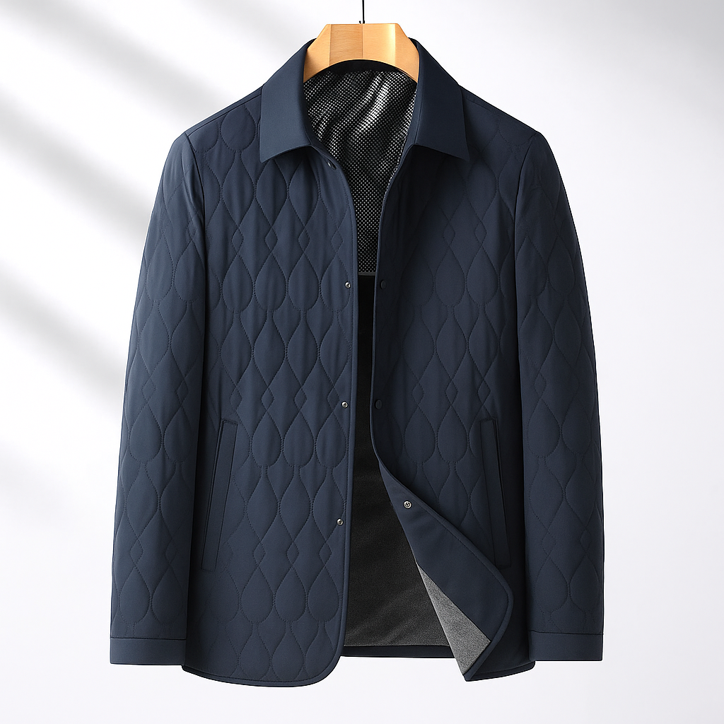 Men's Quilted Jacket Lightweight Casual Padded Coat Autumn Winter