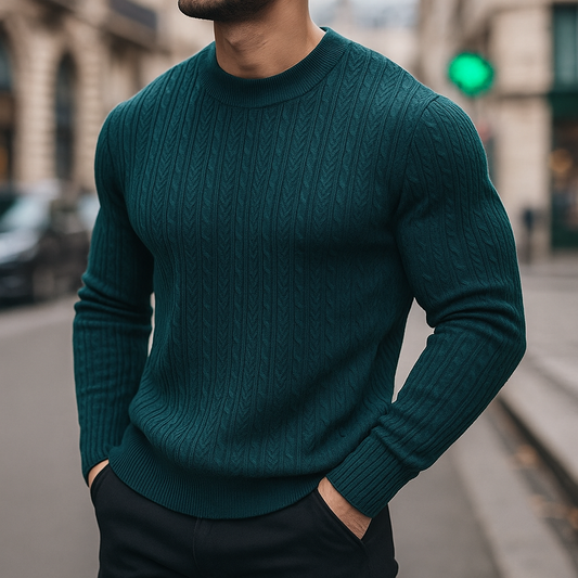 Men's Knitted Wool Sweater Bold Colours Chunky Pullover Casual