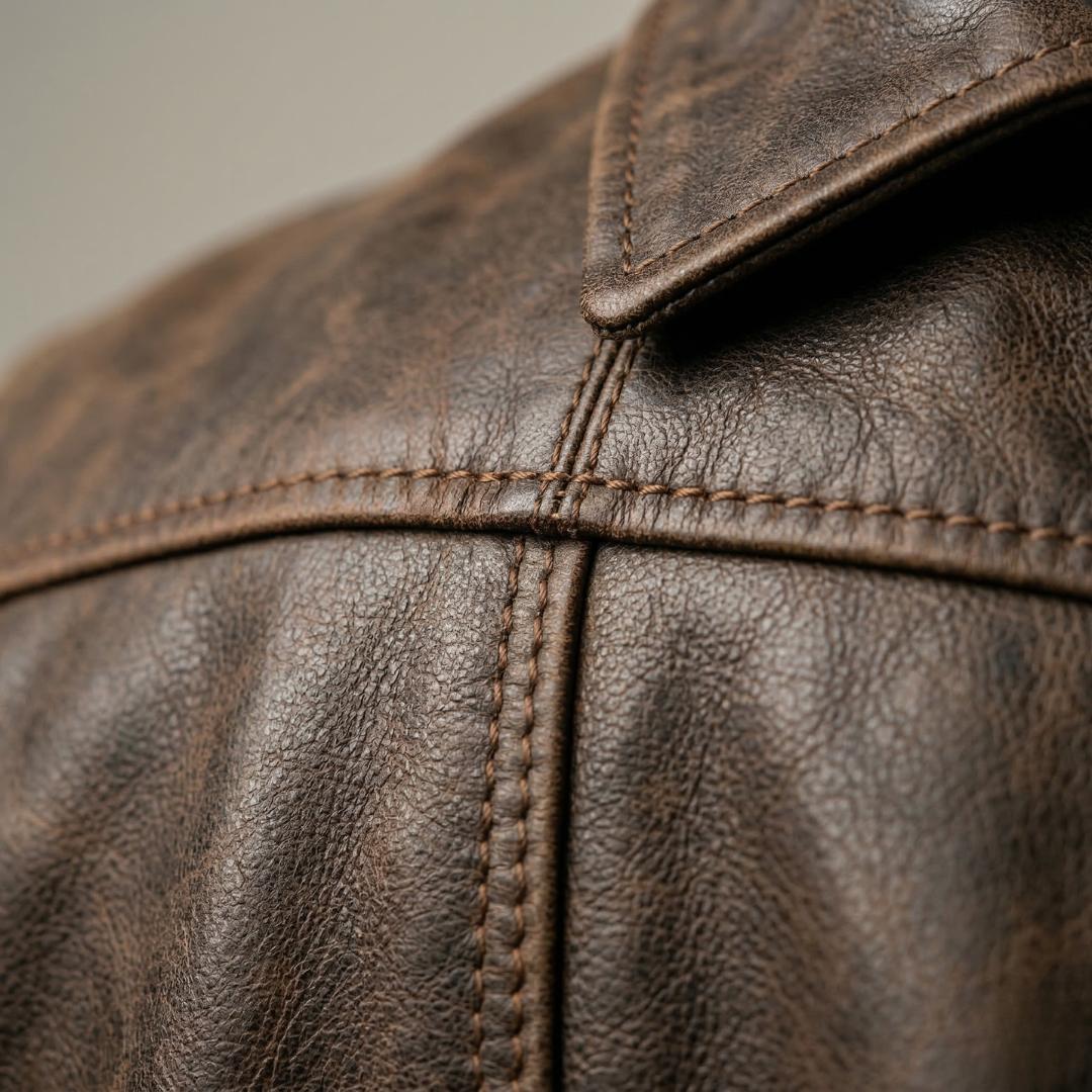 Men's Fitted Leather Jacket Classic Biker Style Faux Leather Coat