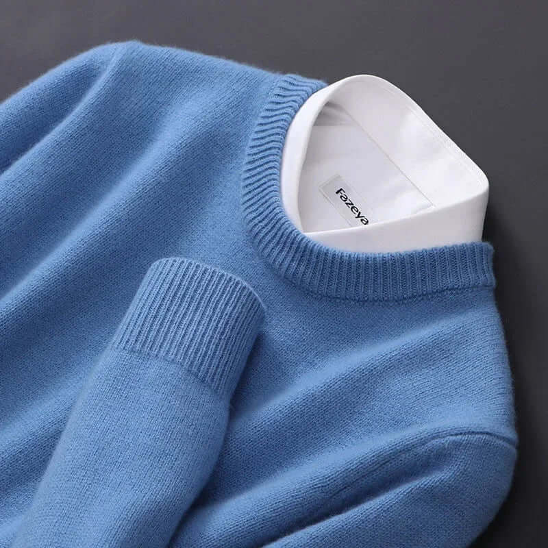 Men's Luxurious Soft Knit Sweater Classic Pullover