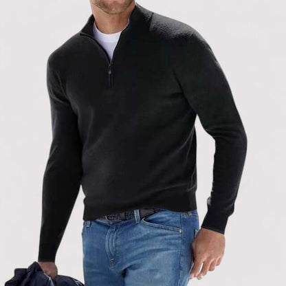 Men's Half-Zip Sweater Luxury Knit Warm Pullover