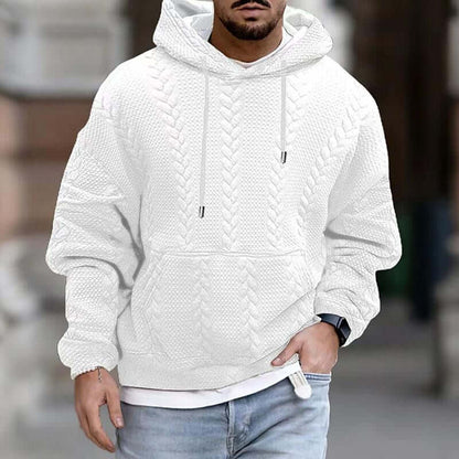Men's Casual Knit Hoodie Long Sleeve Warm Pullover