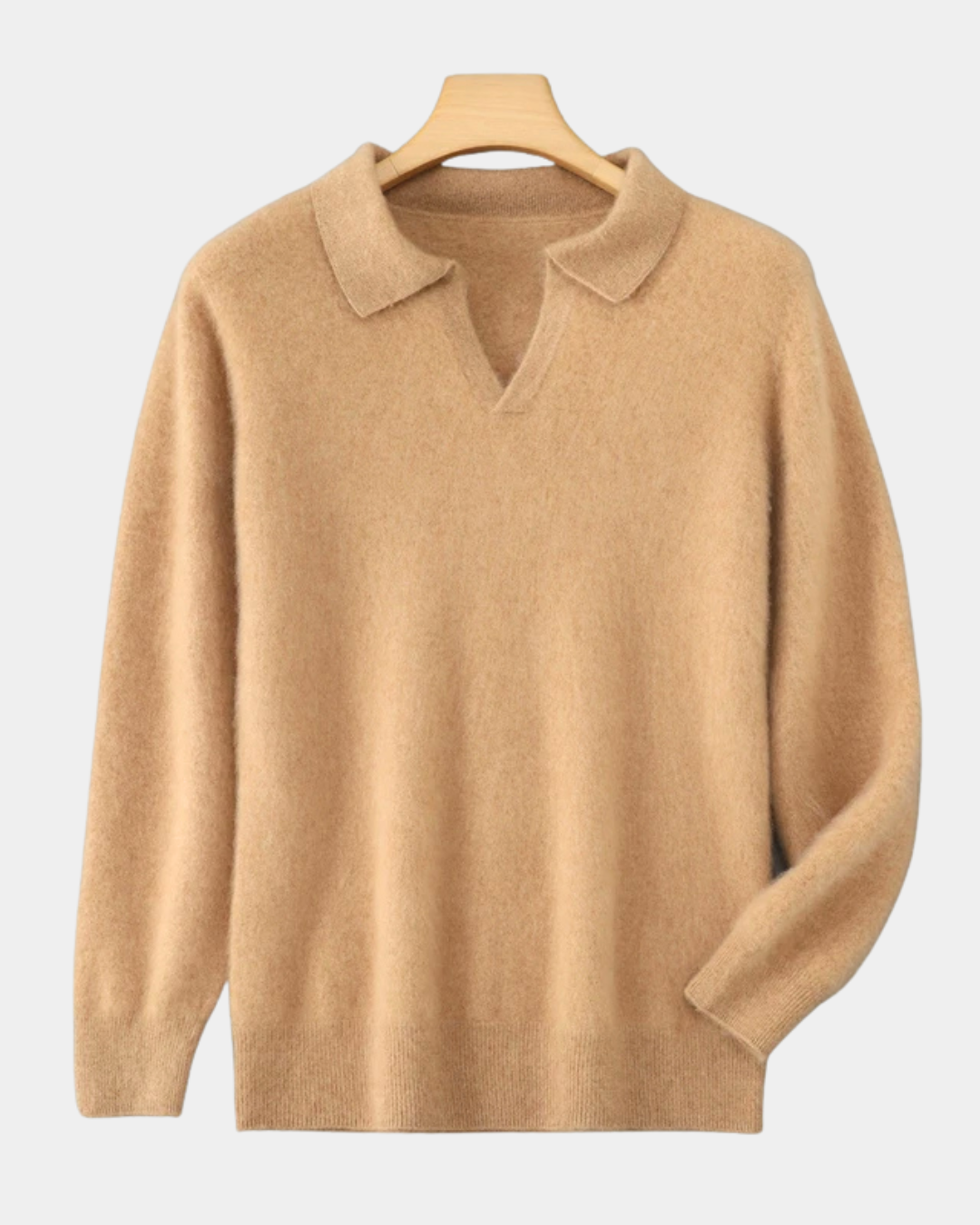 Men's Cashmere Polo Sweater Elegant Refined Luxury Pullover Knit
