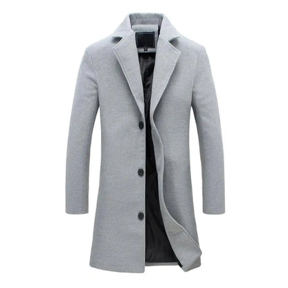 Men's Wool Blend Overcoat Classic Winter Coat Smart Casual Business