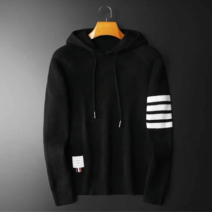 Men's Hooded Sweater Warm Casual Knitwear Pullover Zip Hoodie