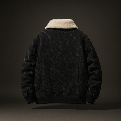 Men's Sherpa Corduroy Jacket Textured Casual Winter Coat Warm