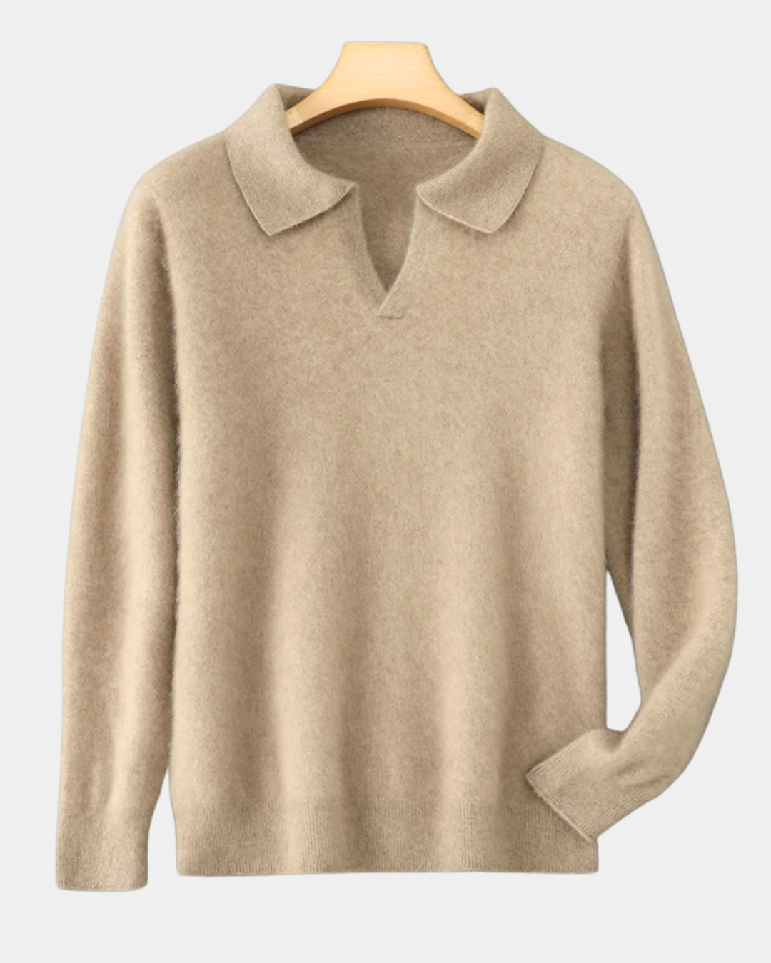 Men's Cashmere Polo Sweater Elegant Refined Luxury Pullover Knit