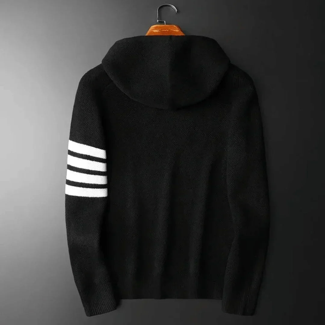 Men's Hooded Sweater Warm Casual Knitwear Pullover Zip Hoodie