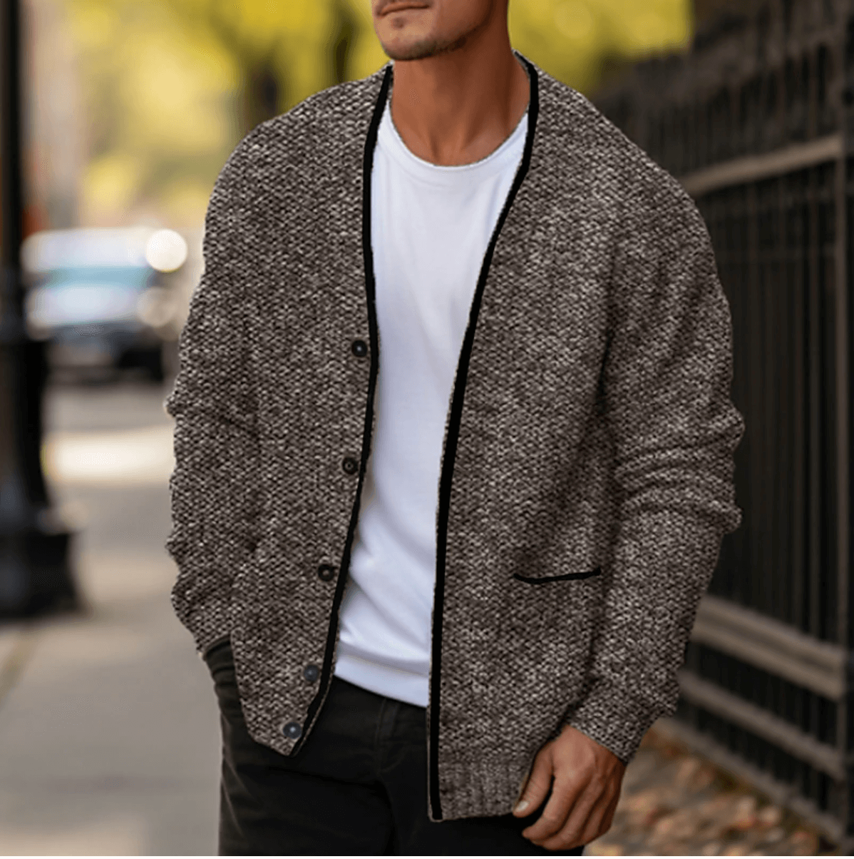 Men's Knitted Cardigan Sweater Warm Winter Layer