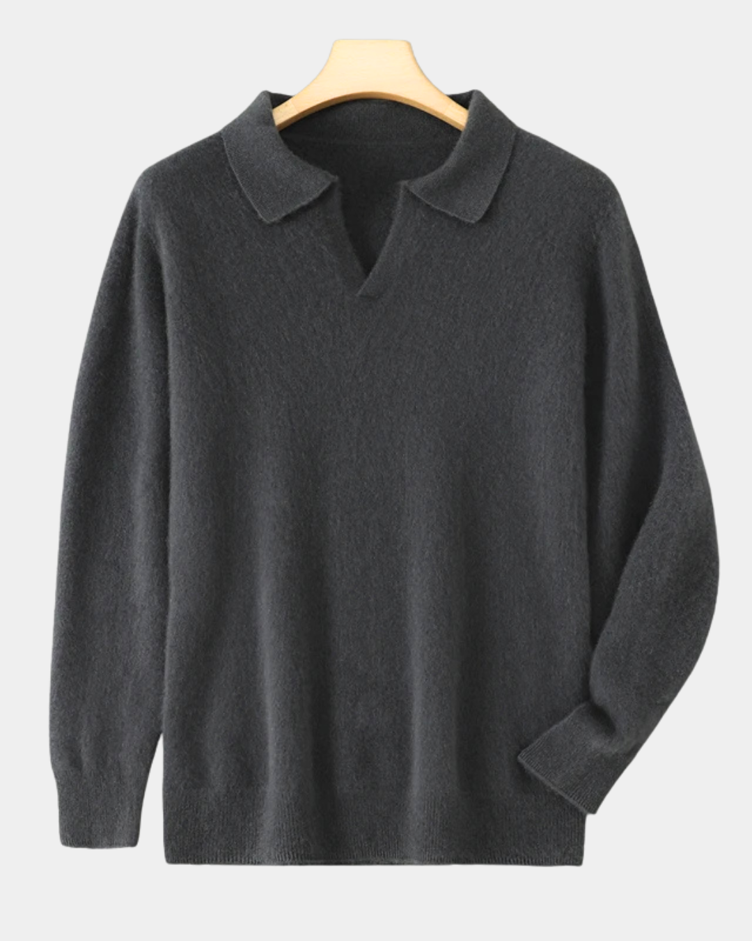Men's Cashmere Polo Sweater Elegant Refined Luxury Pullover Knit