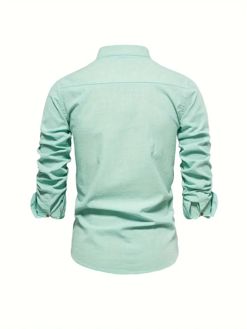 Men's Casual Button Shirt Lightweight Cotton Everyday Spring Wear