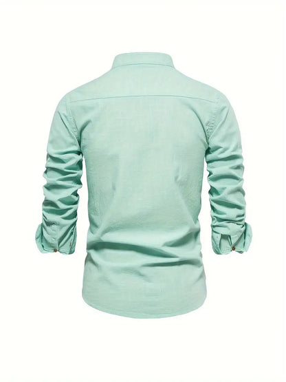 Men's Casual Button Shirt Lightweight Cotton Everyday Spring Wear