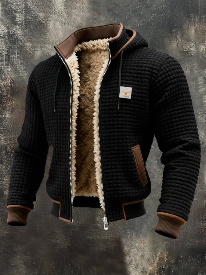 Men's Winter Quilted Jacket Sherpa Interior Warm