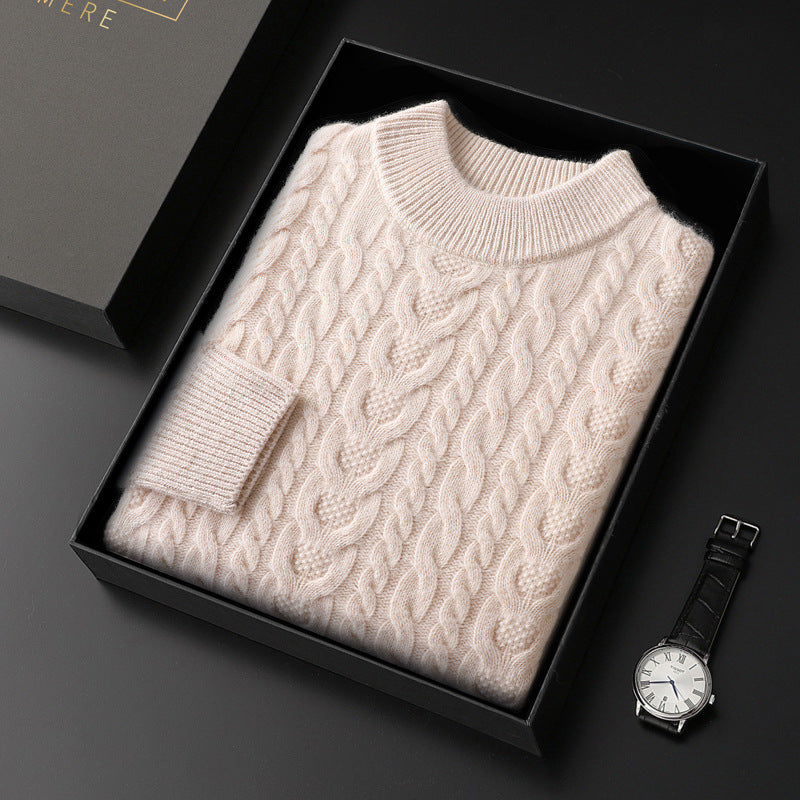 Men's Cable Knit Sweater Premium Chunky Pullover Warm Winter Jumper