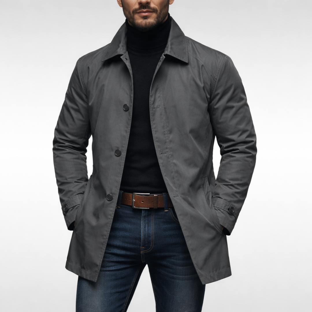 Men's Weather Resistant Overcoat Waterproof Winter Coat Business Smart