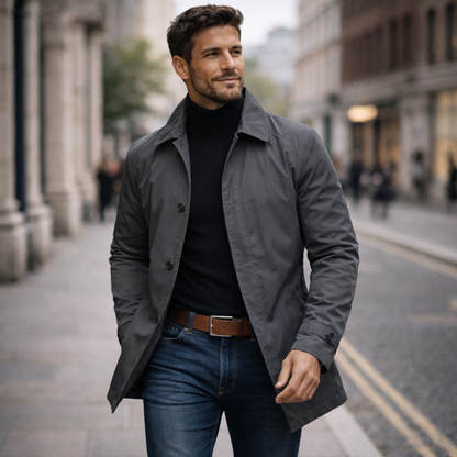 Men's Weather Resistant Overcoat Waterproof Winter Coat Business Smart