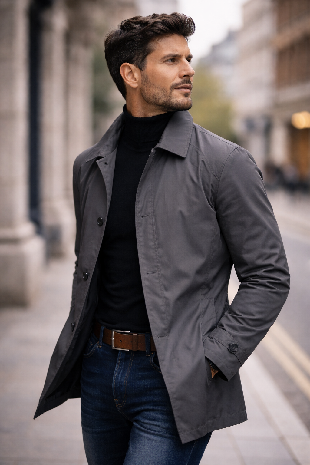 Men's Weather Resistant Overcoat Waterproof Winter Coat Business Smart
