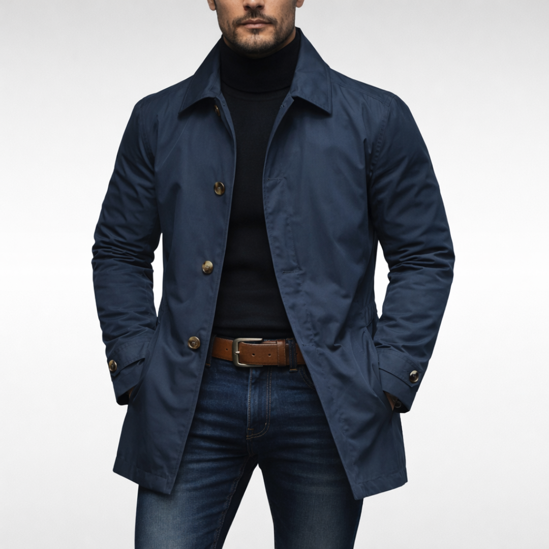 Men's Weather Resistant Overcoat Waterproof Winter Coat Business Smart