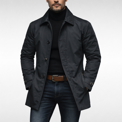 Men's Weather Resistant Overcoat Waterproof Winter Coat Business Smart