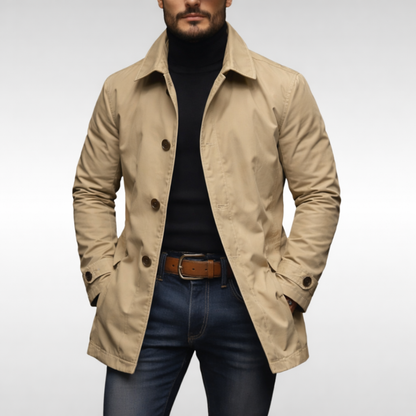Men's Weather Resistant Overcoat Waterproof Winter Coat Business Smart