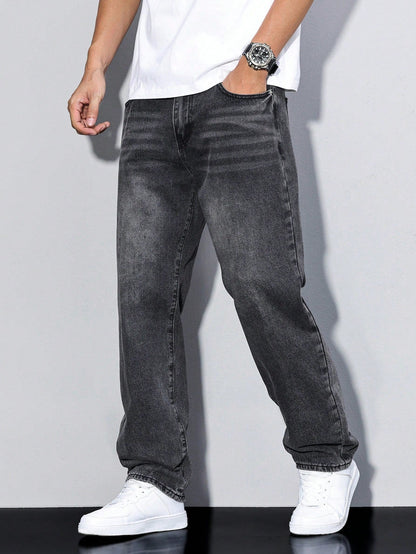 Men's Baggy Jeans Loose Fit Wide Leg Denim