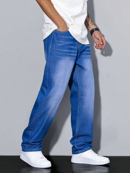 Men's Baggy Jeans Loose Fit Wide Leg Denim