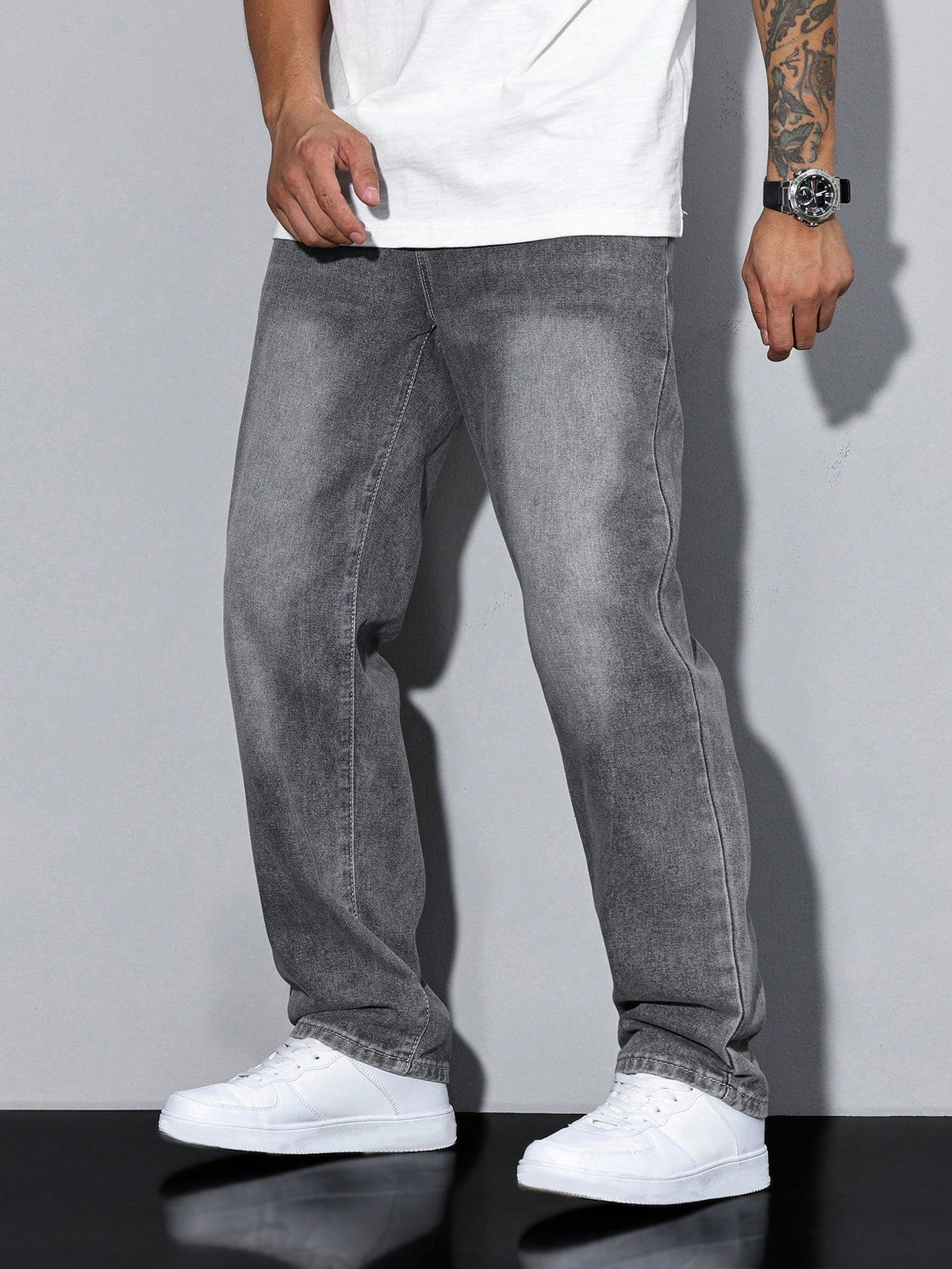 Men's Baggy Jeans Loose Fit Wide Leg Denim