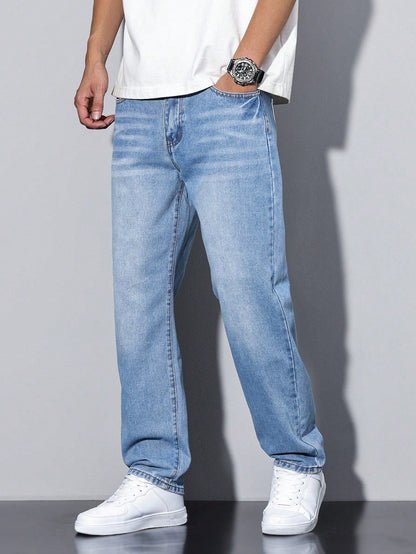 Men's Baggy Jeans Loose Fit Wide Leg Denim