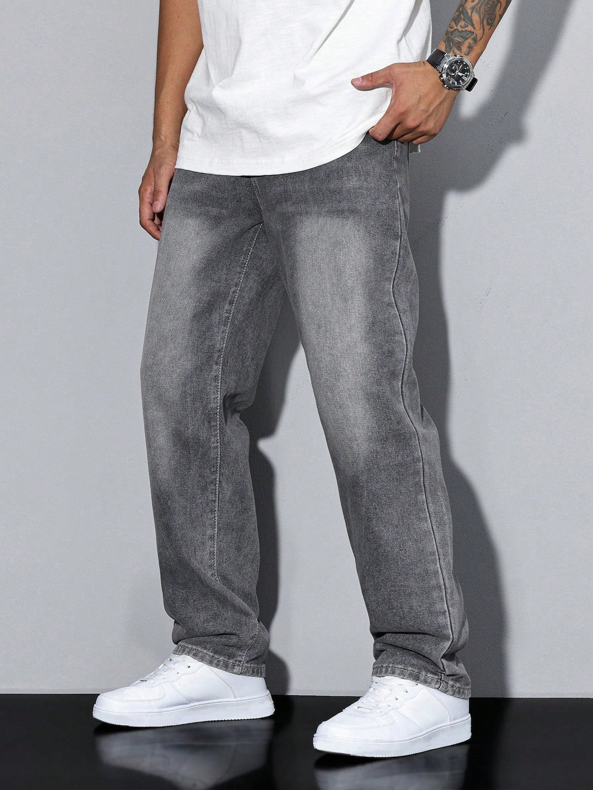 Men's Baggy Jeans Loose Fit Wide Leg Denim