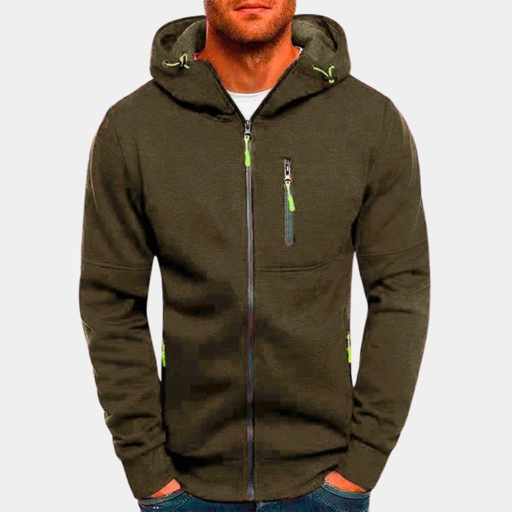Men's Premium Zip Hoodie Warm Fleece Sweatshirt Comfortable Casual