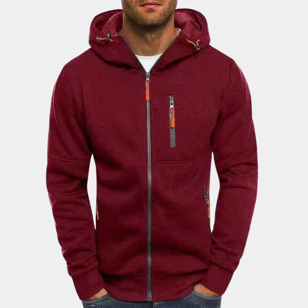 Men's Premium Zip Hoodie Warm Fleece Sweatshirt Comfortable Casual