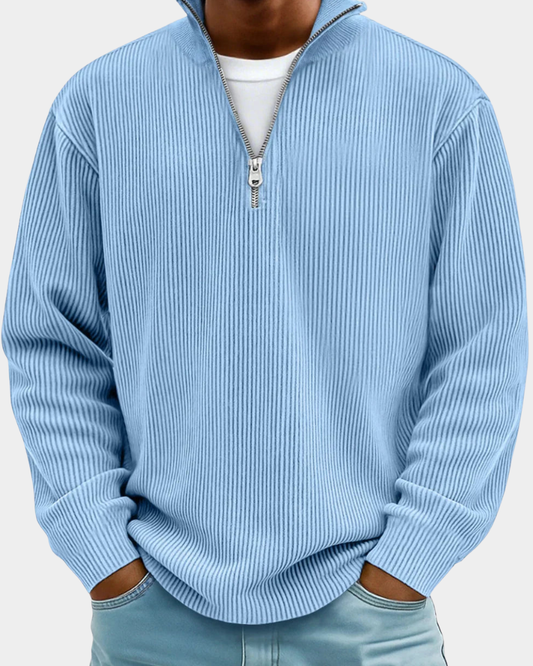 Calix | Trendiger gerippter Pullover mit Reißverschluss 0