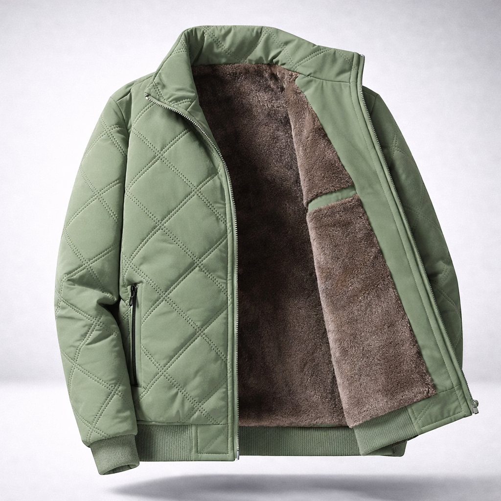 Men's Quilted Jacket Padded Casual Winter Coat Lightweight Warm