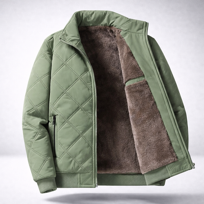 Men's Quilted Jacket Padded Casual Winter Coat Lightweight Warm
