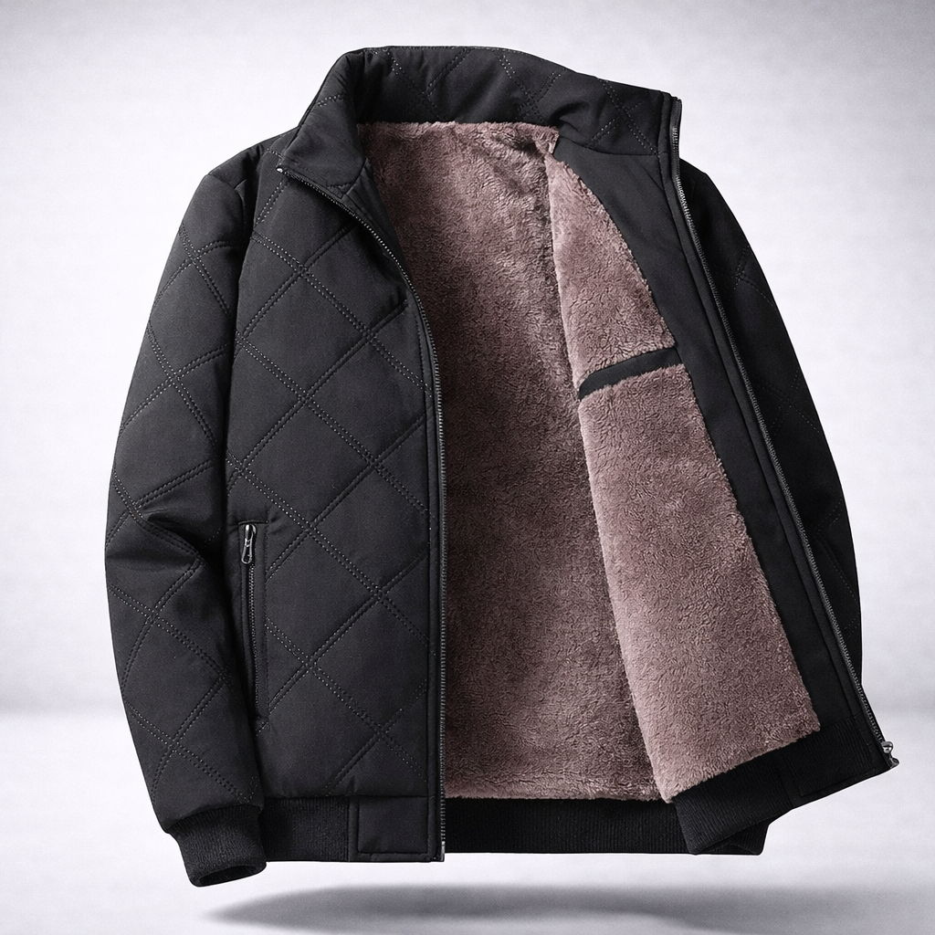 Men's Quilted Jacket Padded Casual Winter Coat Lightweight Warm