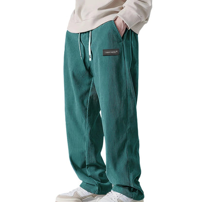 Men's Corduroy Pants Wide Leg Jogger Comfortable