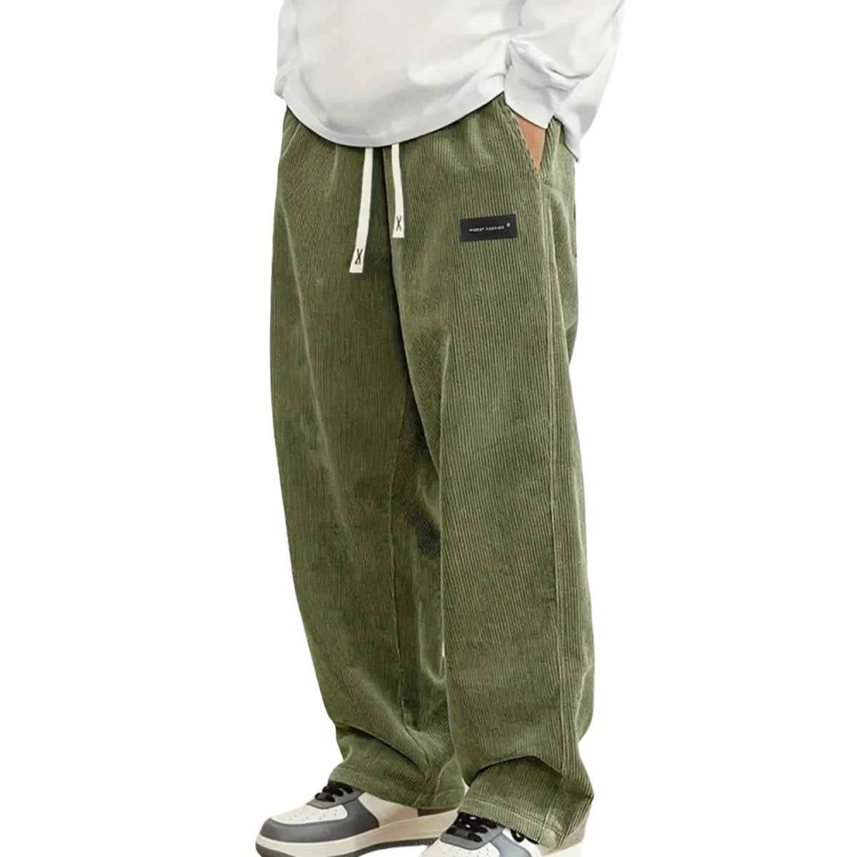 Men's Corduroy Pants Wide Leg Jogger Comfortable