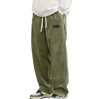 Men's Corduroy Pants Wide Leg Jogger Comfortable