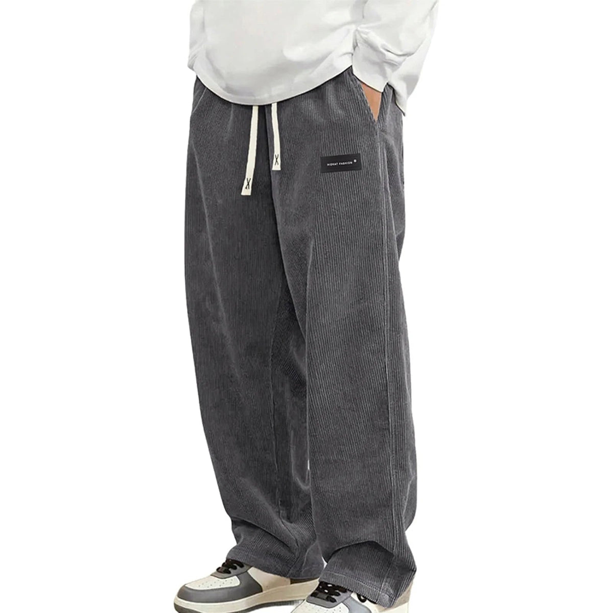 Men's Corduroy Pants Wide Leg Jogger Comfortable